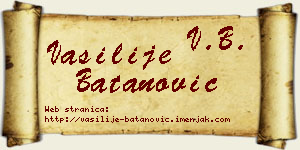 Vasilije Batanović vizit kartica